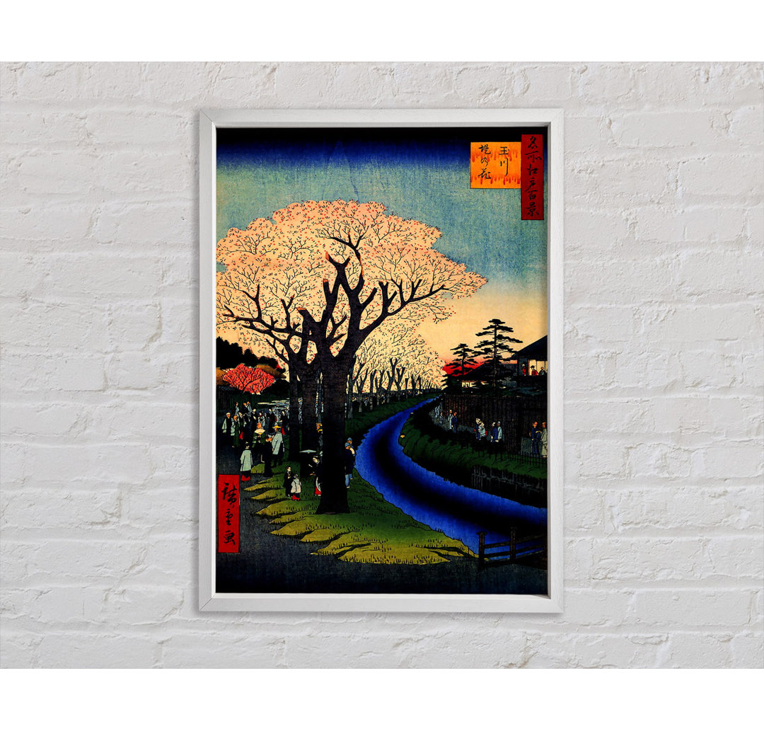 Hiroshige Blossoms On The Tama River - Einzelbildrahmen Kunstdrucke auf Leinwand