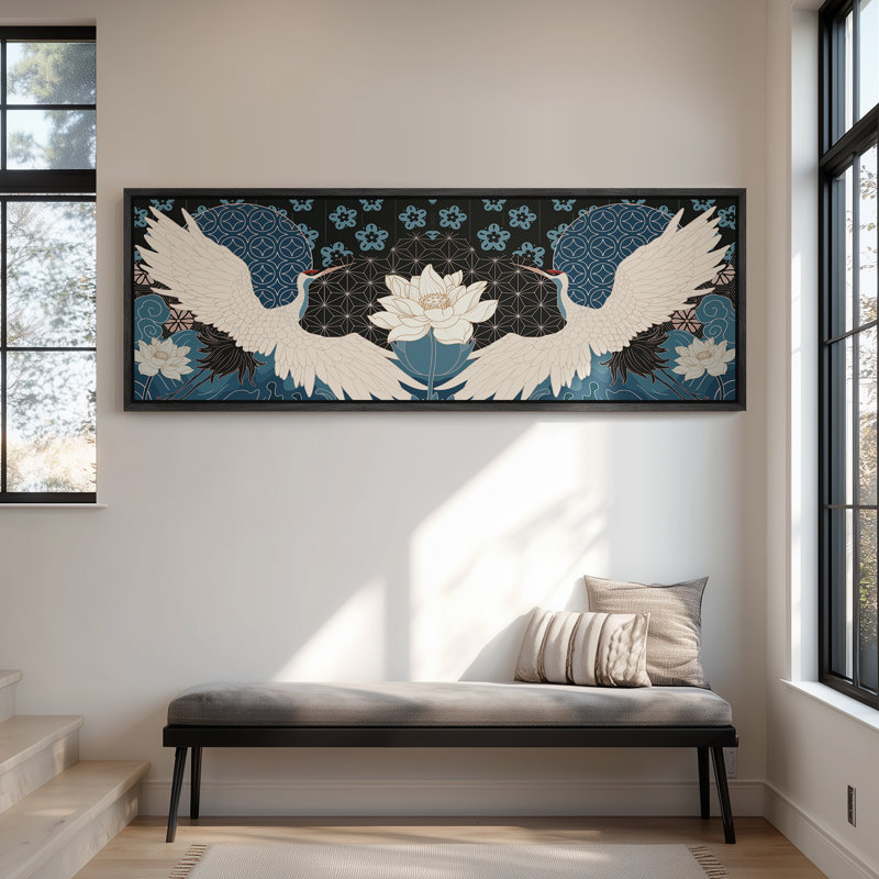 Très grand art mural rétro encadré pour art classique, Noir, H 20 po x l 60 po