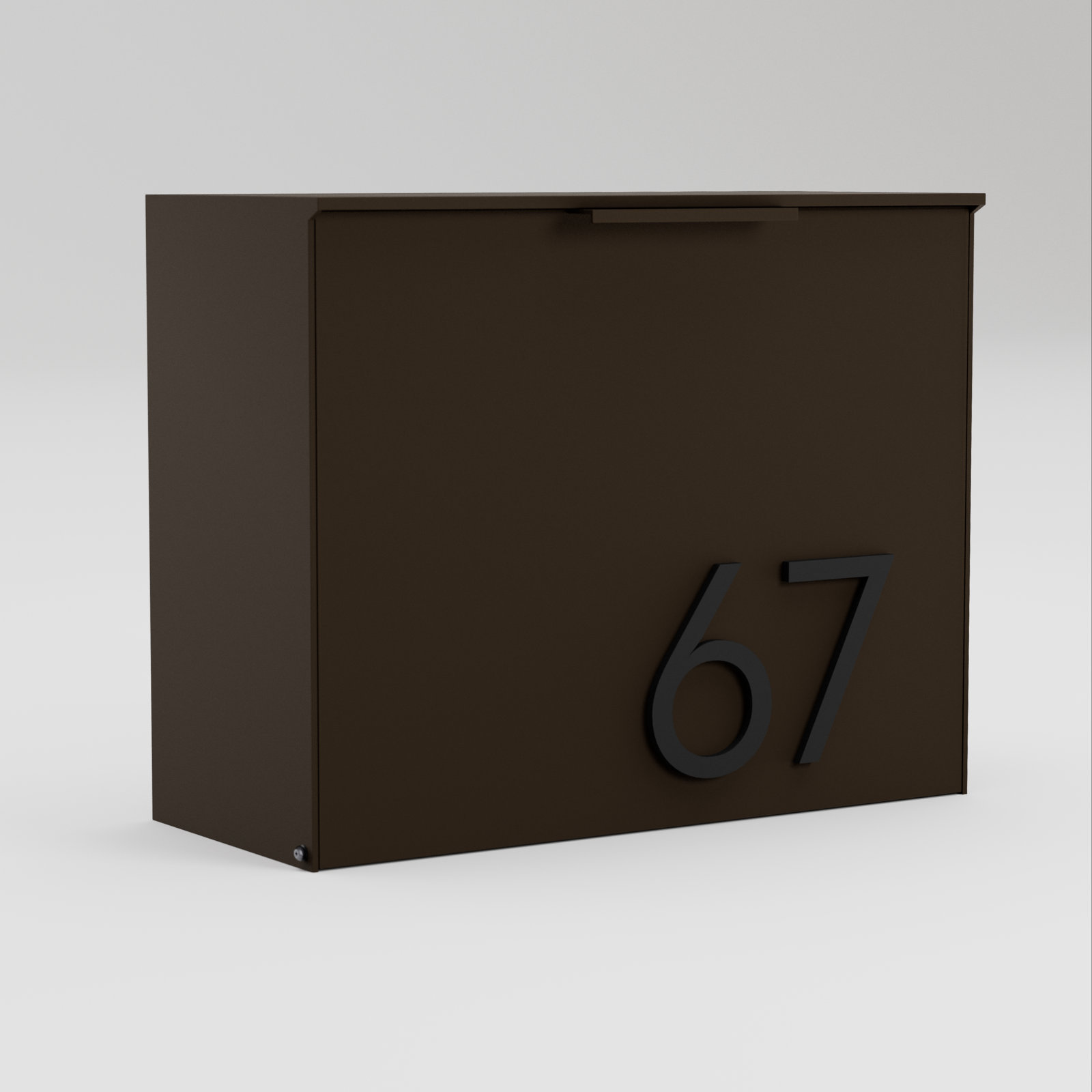 Cubby Wall Mounted Steel Mailbox, Brown, Yes, Black