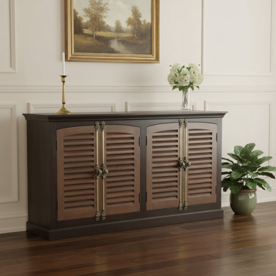 4-door Shutter Solid Wood Sideboard