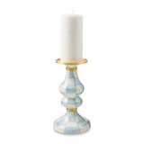 Sky Check Medium Pillar Candlestick