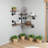 Industrial Rustic Modern Wood Ladder Pipe Wall Mounted Floating Shelves - Set Of 3 Bookshelf,DIY Storage Shelving,Hung Bracket,Bookcase (Set Of 3 Ladder Shelves)