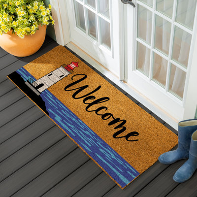 Coastal Coir Mat Welcome  Lighthouse 60x24"