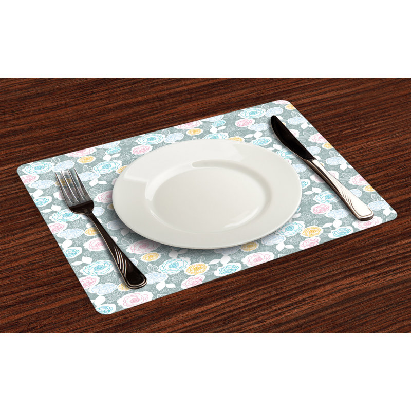 Polyester Floral Rectangle Placemat