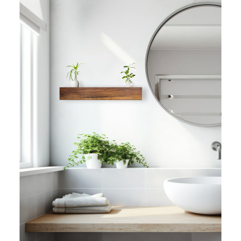 Emerald Lee Walnut Floating Shelf, 5" H x 15" W x 4" D