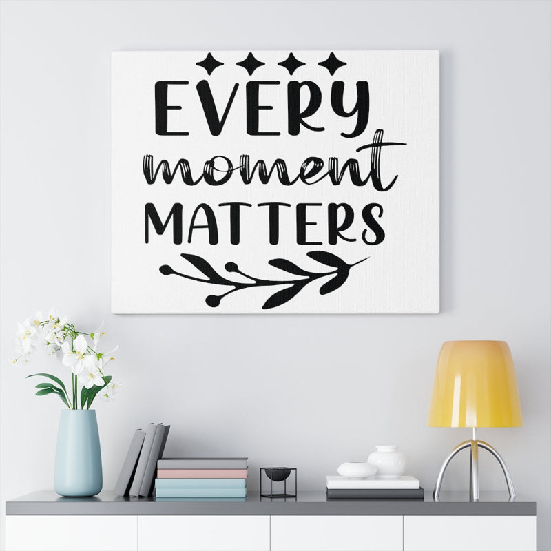 Citation inspirante, chaque instant est important, art mural