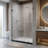 60 in. W x 79 in. H Hinged Frameless Shower Door with Frosted Glass