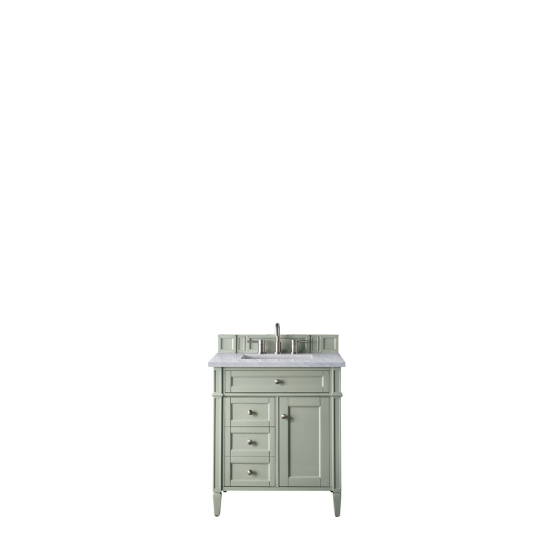 Brittany 30'' W Single Vanity, Eternal Jasmine Pearl, 8" Widespread, Sage Green