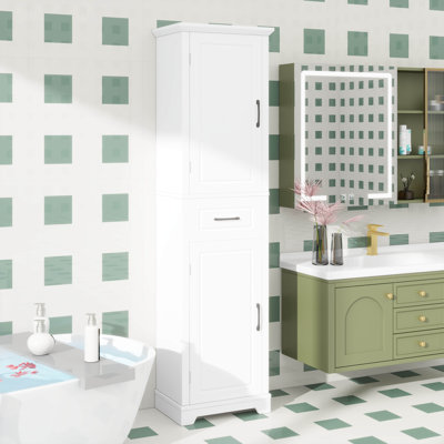Grande armoire de rangement pour salle de bain avec tablettes réglables