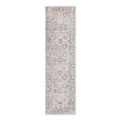 Ashaureah Kylee Traditional Ivory/Red/Blue Area Rug
