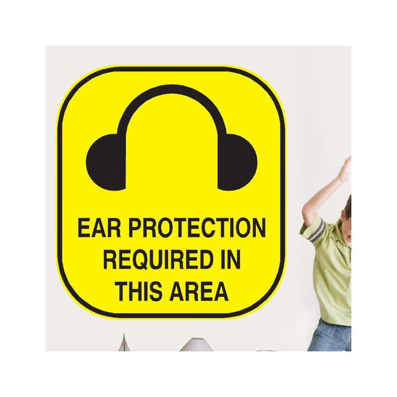Décalcomanie murale panneau de protection auriculaire, H 48 po x l 48 po