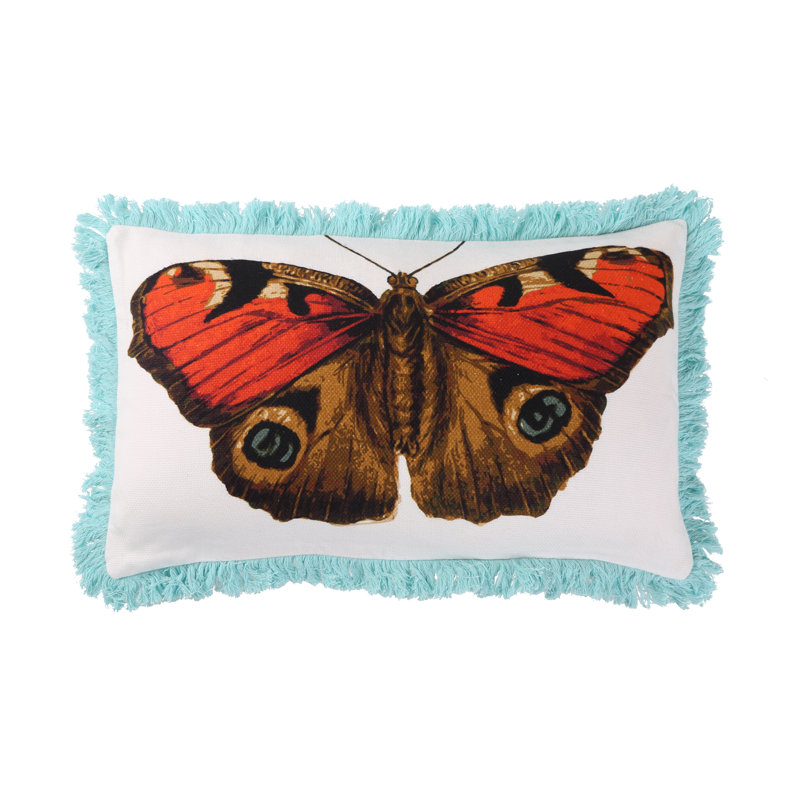 Metamorphosis Fringed Cotton Throw Pillow