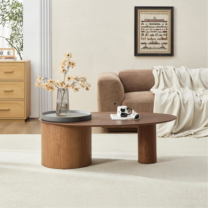 Table basse moderne ovale de luxe, table de salon sophistiquée