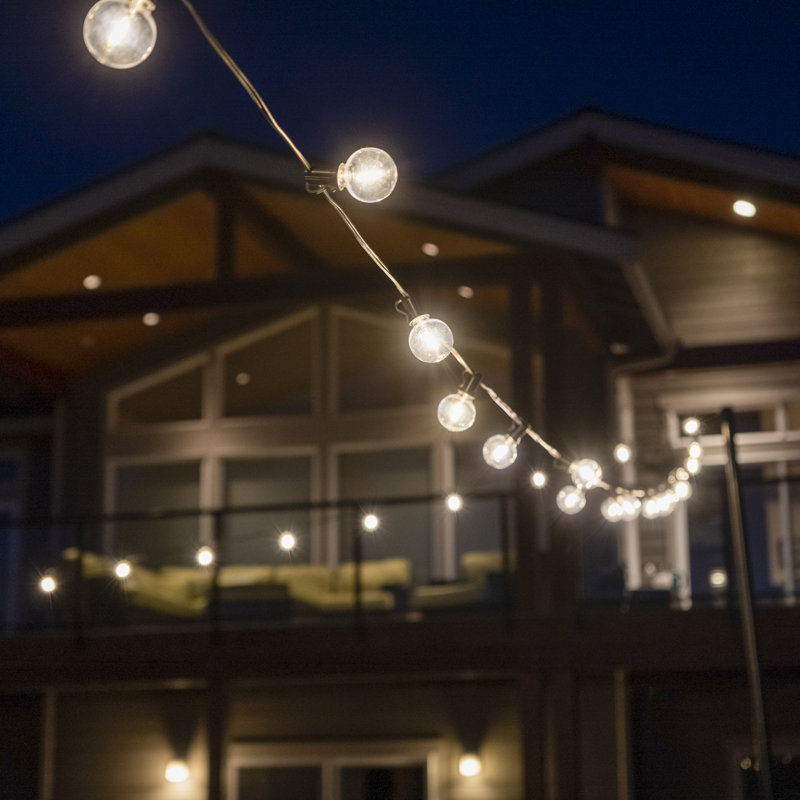 Burson Outdoor 25 - Bulb 300'' Plug-in Globe String Light, Black