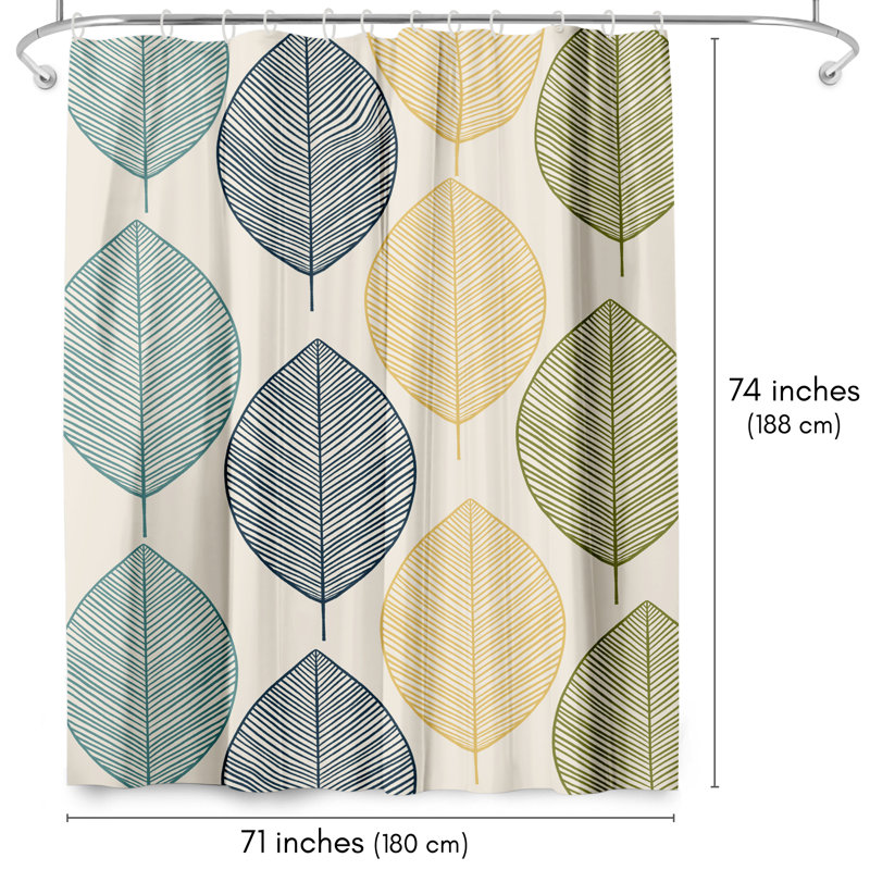 Feuilles de rideau de douche botaniques multicolores par Lisa Nohren
