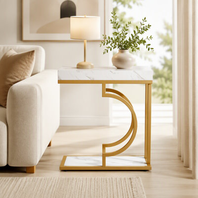 C Table, table de chevet moderne avec structure en métal