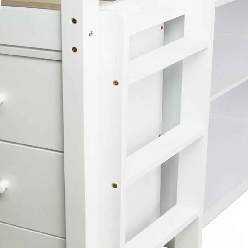 Latitude Run® Twin Loft Bed with ,Drawer Cabinet, Shelf - Wayfair Canada