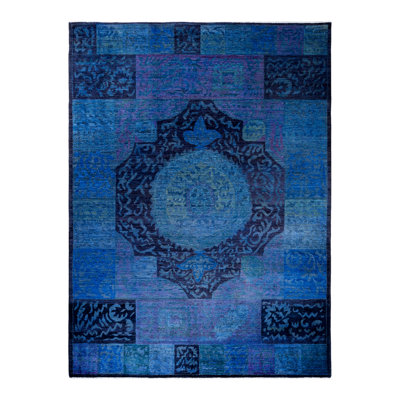 Tapis gris contemporain en laine noué à la main Haydon 8 pi 10 po x 11 pi 10 po
