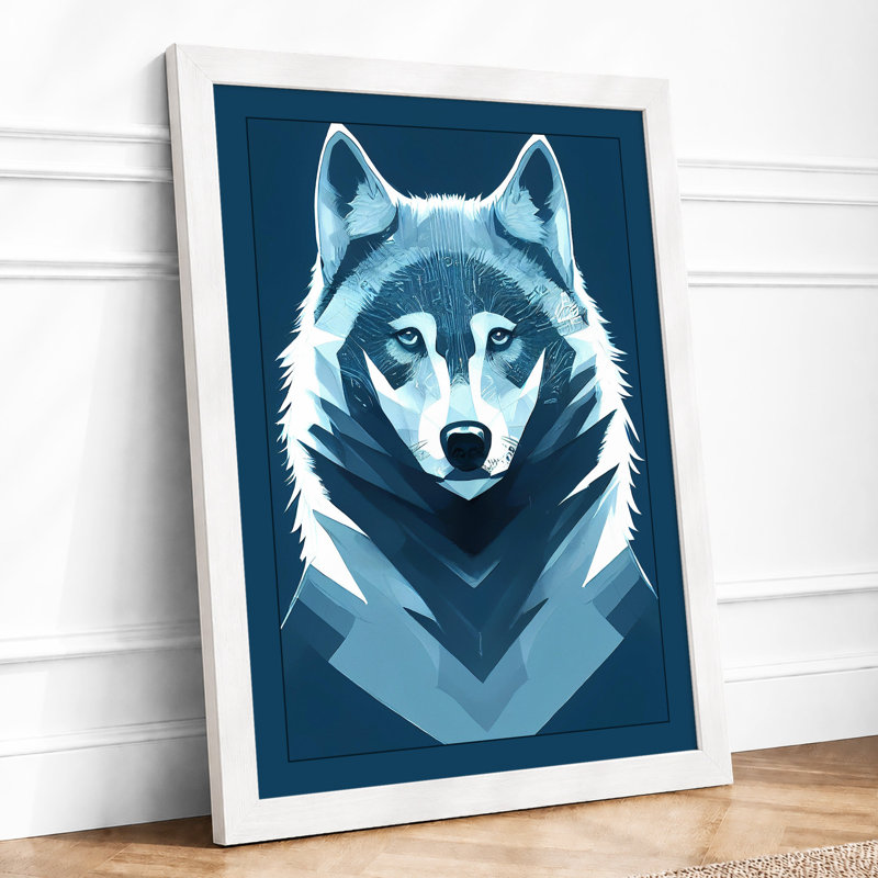 Wolf Geometric - Print, A2 - 59.4 x 42.0 cm, White