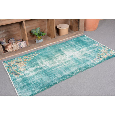 Tapis décoratif de 3 pi x 5,6 pi, tapis blancs tissés à la main, tapis orientaux, tapis rétro, tapis turcs