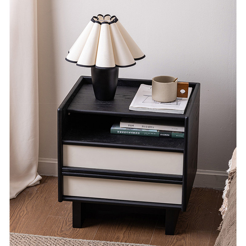 Modern Simple Solid Wood Pine Storage Bedside Table