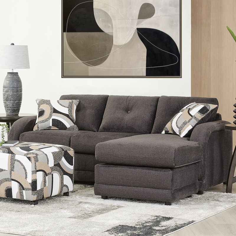Canapé et méridienne 2 pièces de 82 po de large avec repose-pieds, Polyester croiseur terrestre
