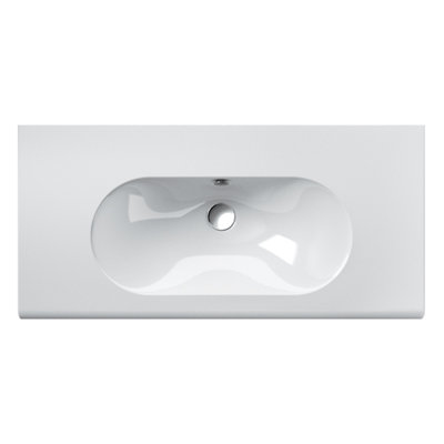 Lavabo de salle de bain à double fixation en céramique 39 po Sfera
