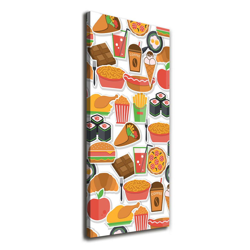 Eating Fast Food - Wrapped Canvas Print