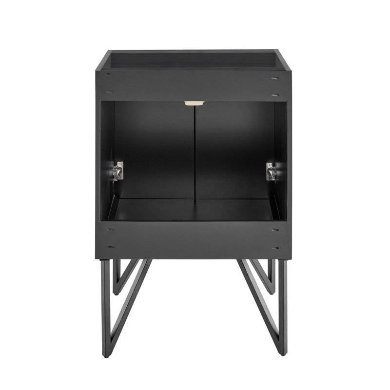 Armoire de salle de bain noire Annhant 24 Phantom (Sm-Bv251b), Noir