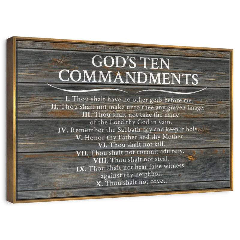 Ten Commandments, 31" X 21", Floating Frame Gold