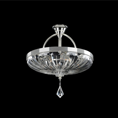 Plafonnier semi-encastré argenté / transparent 2 tons Orecchini 6 LT