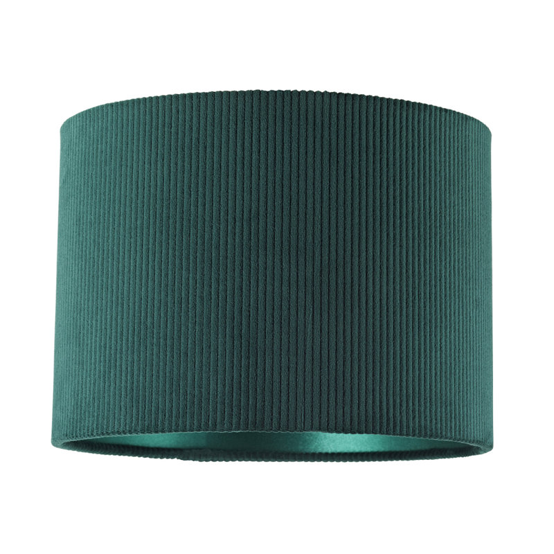 Soft Ribbed Corduroy Fabric Lamp Shade with Inner Matching Satin Lining, Green