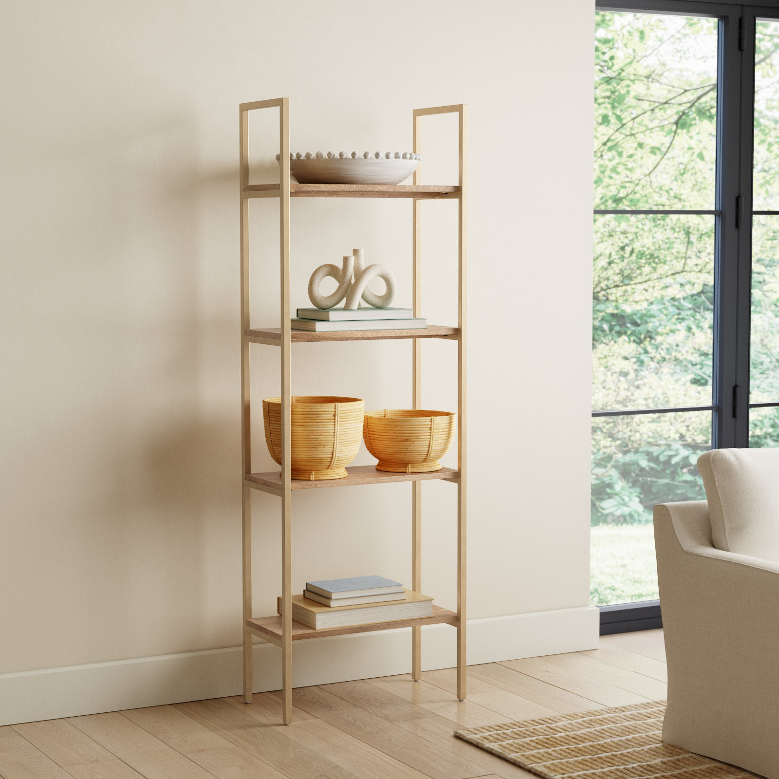 Soleil 24" Mango Bookcase, Natural