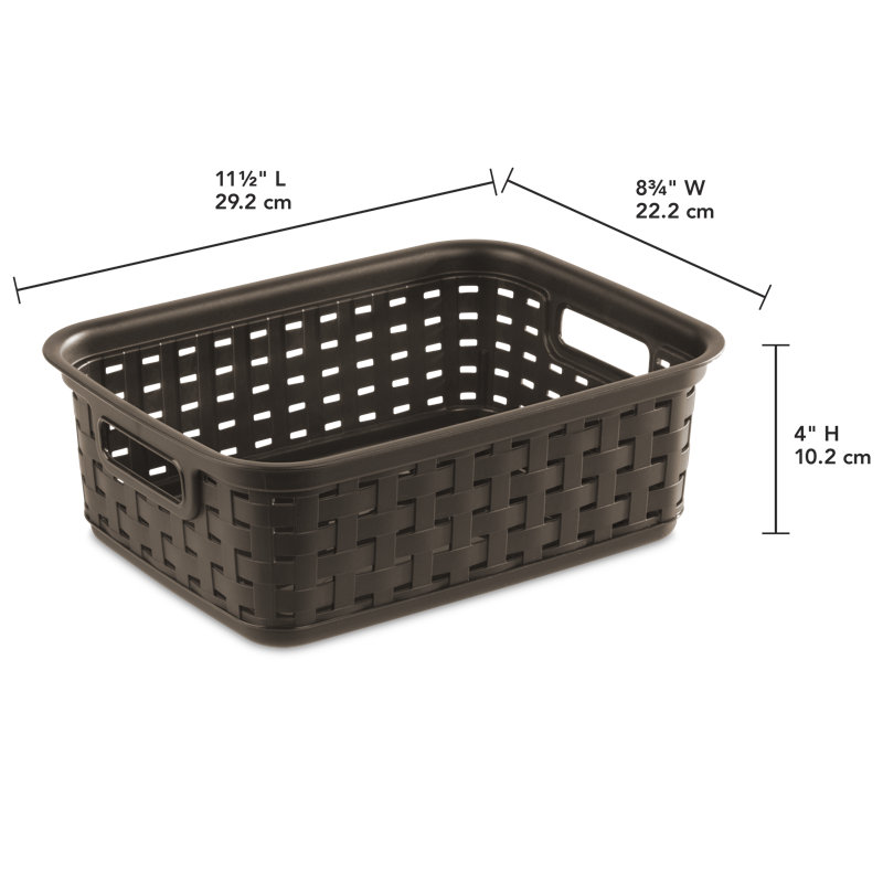 Sterilite Small Weave Basket, Decorative Storage Bin, Organize the Closet, Bathroom or Classroom