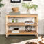 Console rustique à 3 niveaux avec détails d'inspiration gothique, table d'entrée en bois longue de 47,24 po