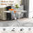 36" Square Glass Dining Set For 4, Cross-Leg Stainless Steel Base, Featuring 4 Cantilever Rattan Chairs In Mid-Century Modern Style-463581385-463581390