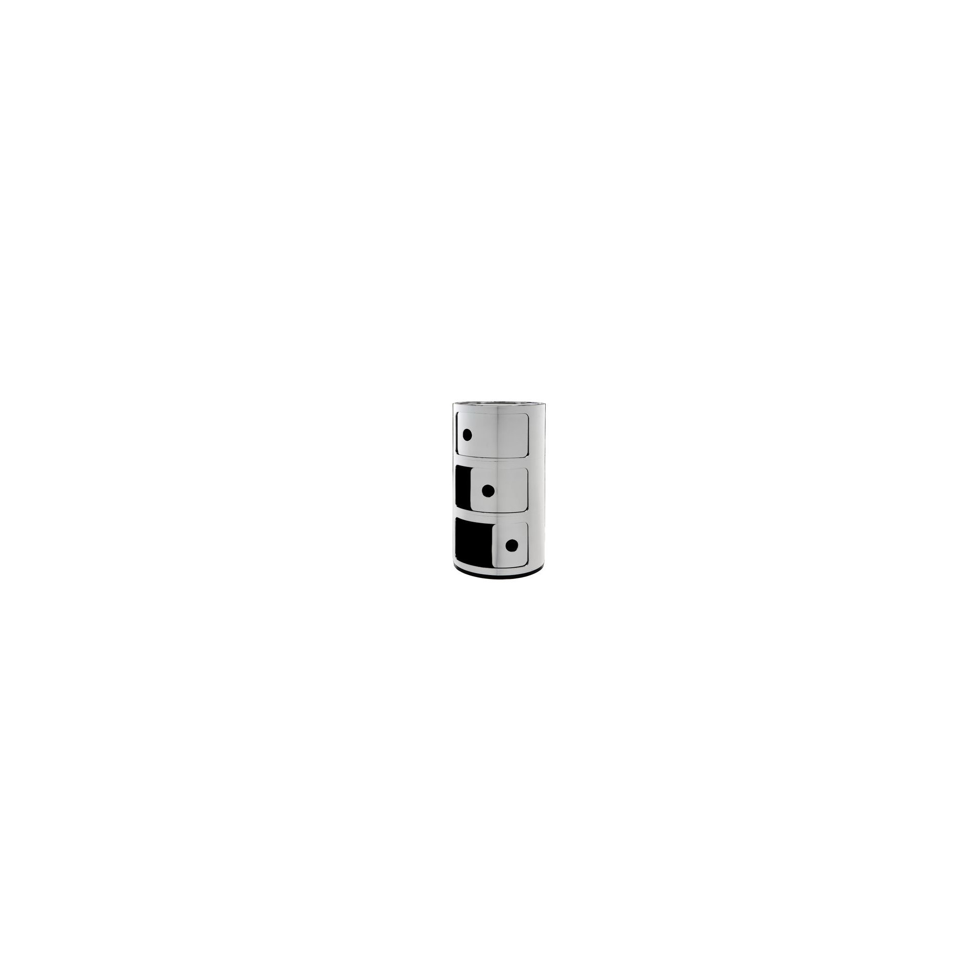 Precious Componibili Round Storage Modules, 3 Hi, Chrome