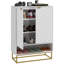 HOMCOM Shoe Cabinet 12 Pairs Shoe Storage Cabinet 2 Chevron Doors White