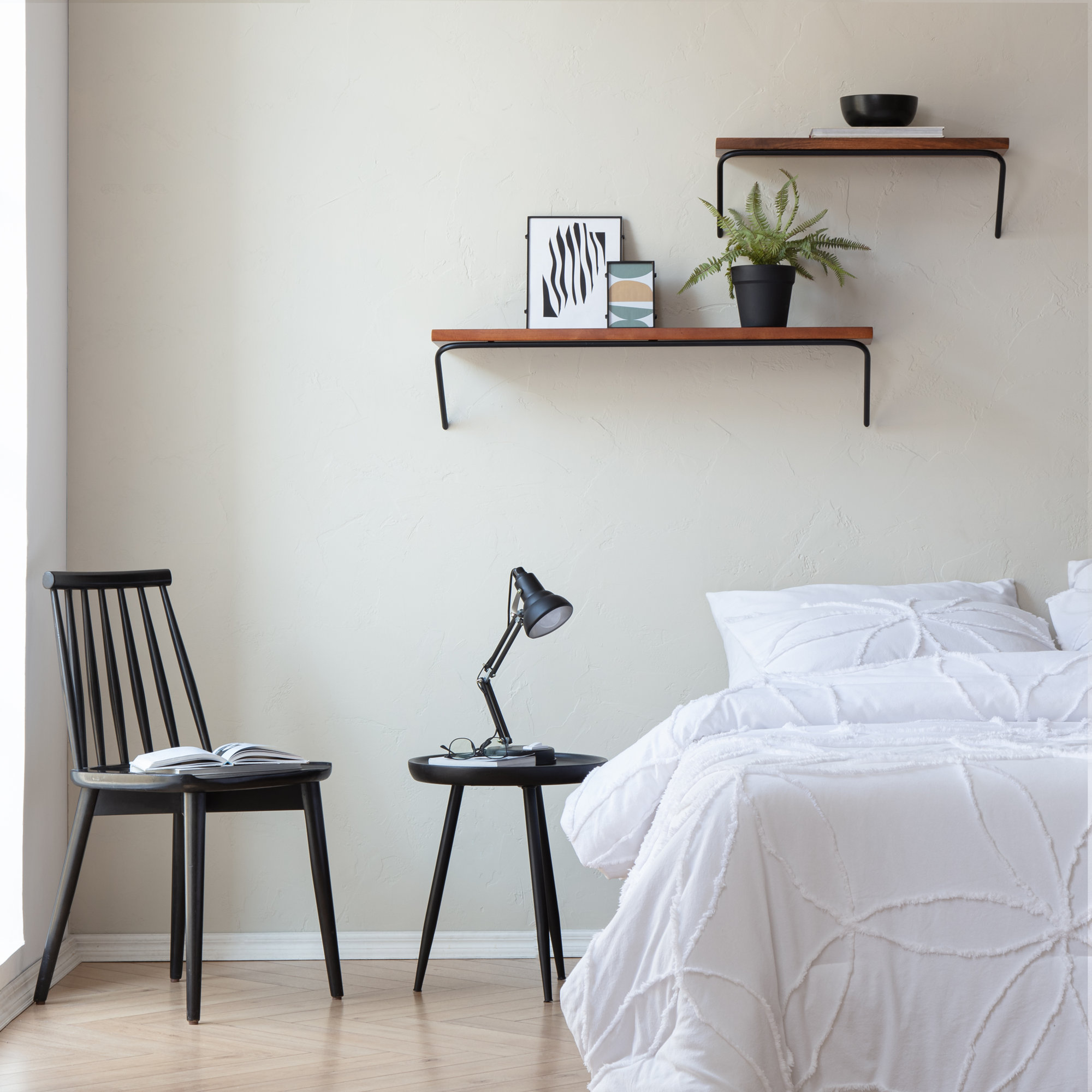 Dryden Wall Mounted Shelves, Walnut, 7.5'' H X 24'' W X 8'' D