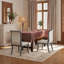 Ensemble de 2 chaises de salle à manger rembourrées à finition chêne gris - Élégantes chaises d'appoint traditionnelles en tissu avec lignes courbes-771425972