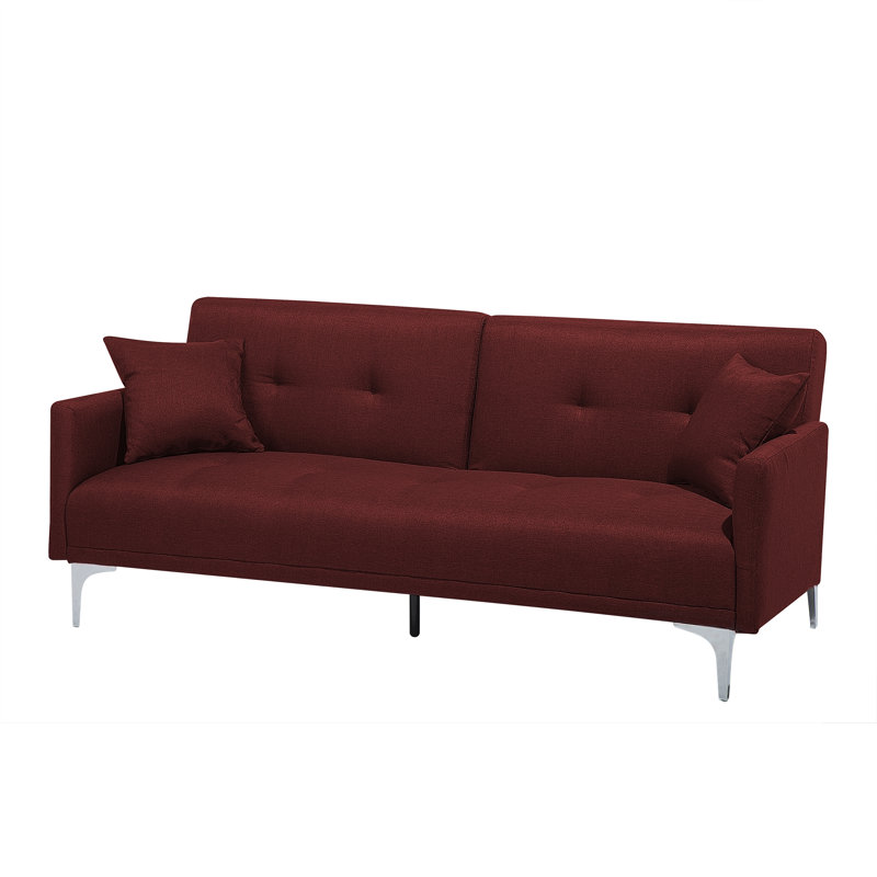 Ethel 3 Seater Velvet Sleeper, Red
