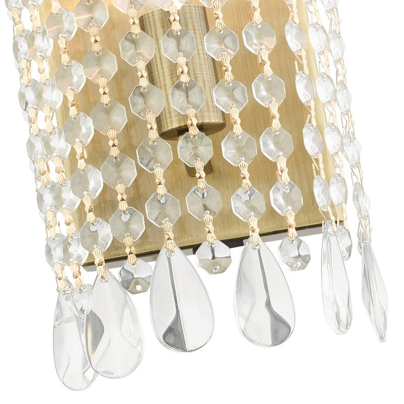 Steel Flush Mounted Sconce, Antique Brass