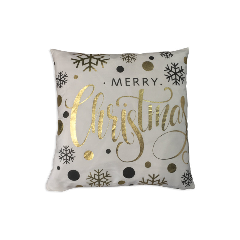 Aldrich Merry Christmas Geometric Square Throw Pillow Cover