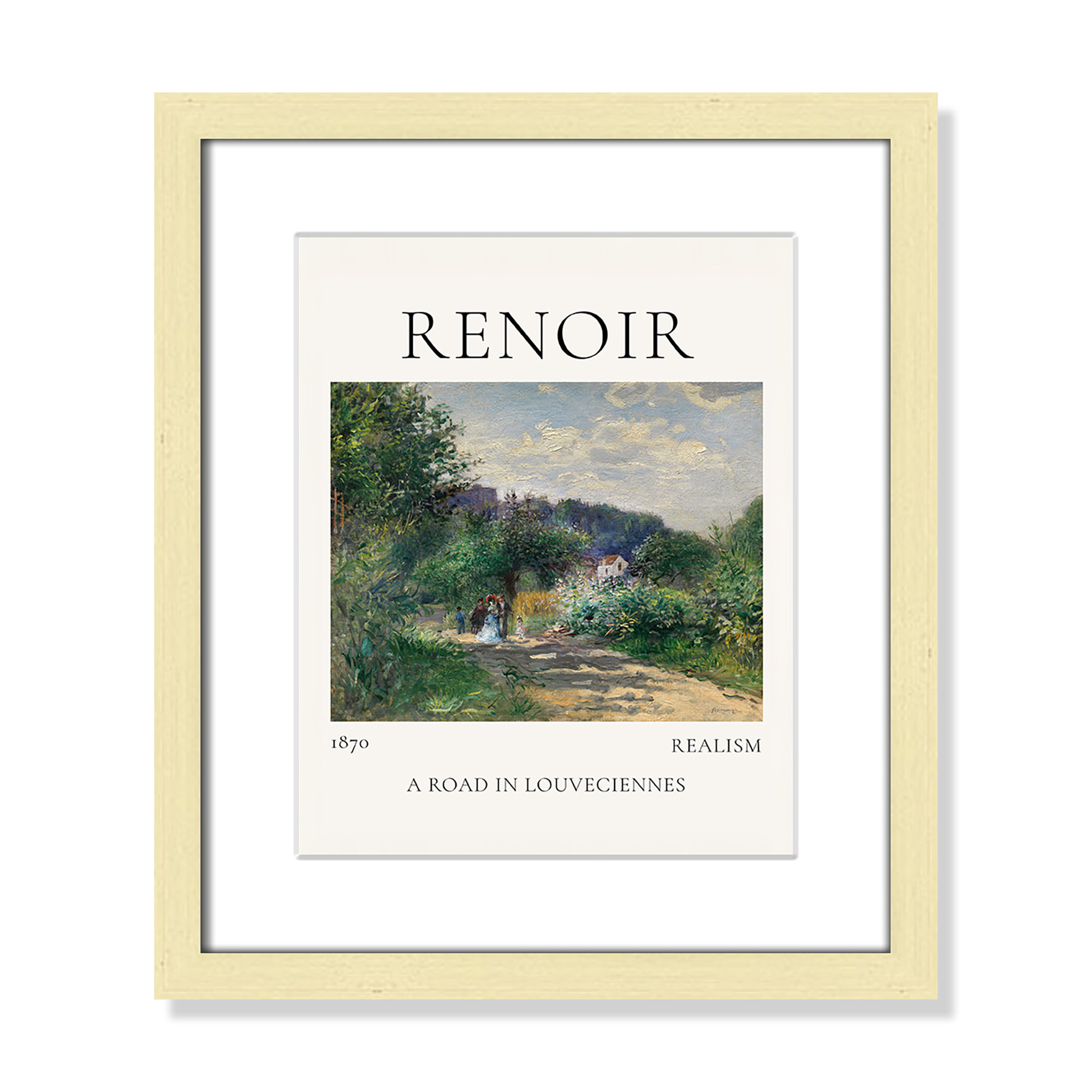 Old Masters Collection " A Road In Louveciennes " by Auguste Renoir, Yes, 15" H x 13" W x 1.25" D, Gold Single Picture Frame