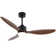 Loritta 52'' 3 - Blade Large Indooor Ceiling Fan With Light Kit and Remote, 3 LED Colours, 6 Speed Noiseless DC Motor, 5'' Downrod, Timer