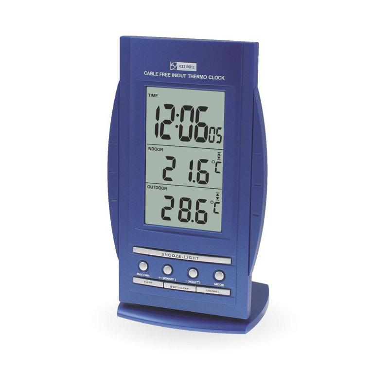 Modern & Contemporary Digital Alarm Tabletop Clock in Blue