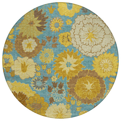 Machine Washable Indoor/Outdoor Emelia ACN2294 Floral Rug