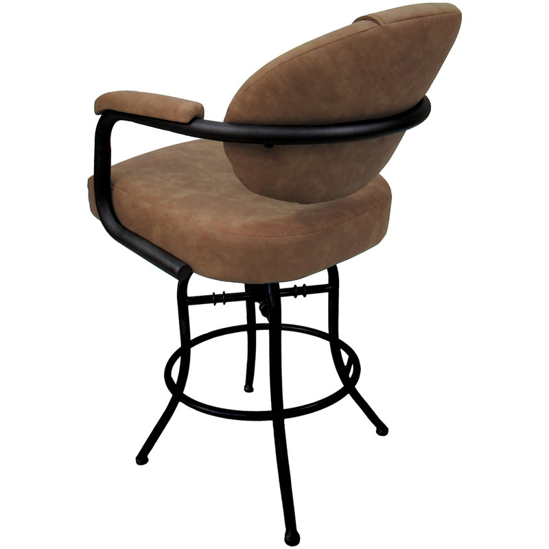 Tabouret de comptoir pivotant 26 po avec structure en métal Ponteland, Brun, Noir