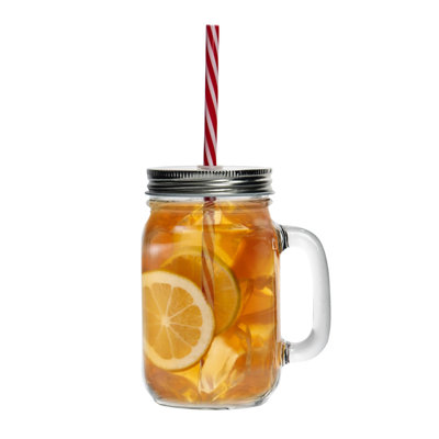 Rink Drink - Mason Drinking Jar Glasses with Straws