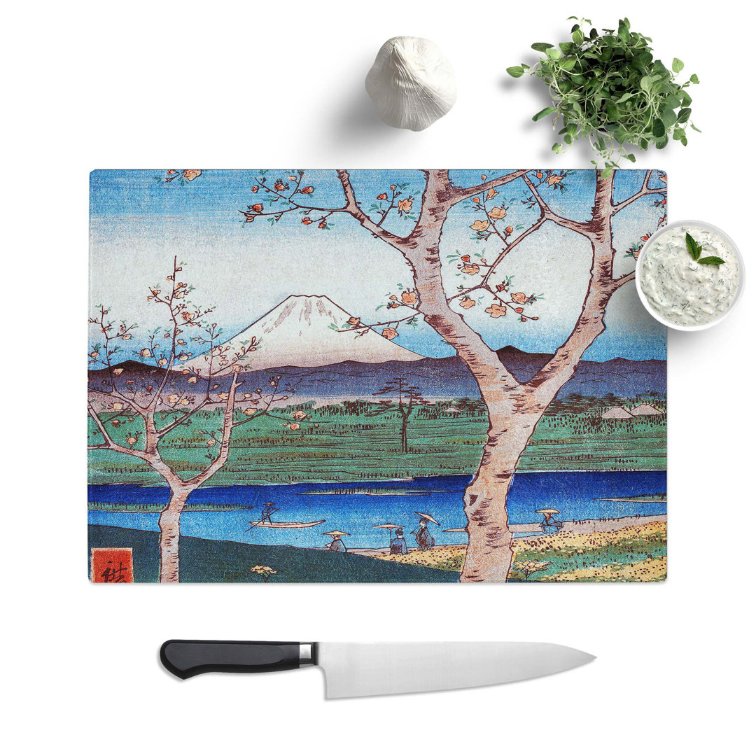 Tempered Glass View of Mount Fuji by Utagawa Hiroshige Chopping Board